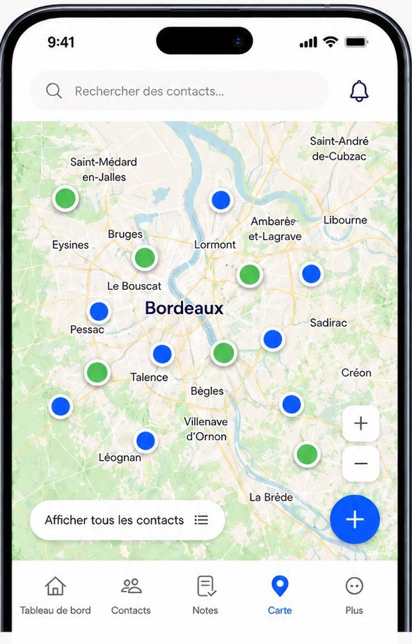 Carte interactive des clients et optimisation de tournée commerciale dans WineCRM